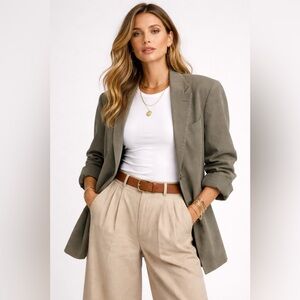 Vintage Tommy Hilfiger Oversized Olive Green Blazer Suitcoat Classic